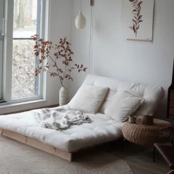 Online Karup Design ROOTS Canapé convertible 160x200cm en bois naturel et tissu