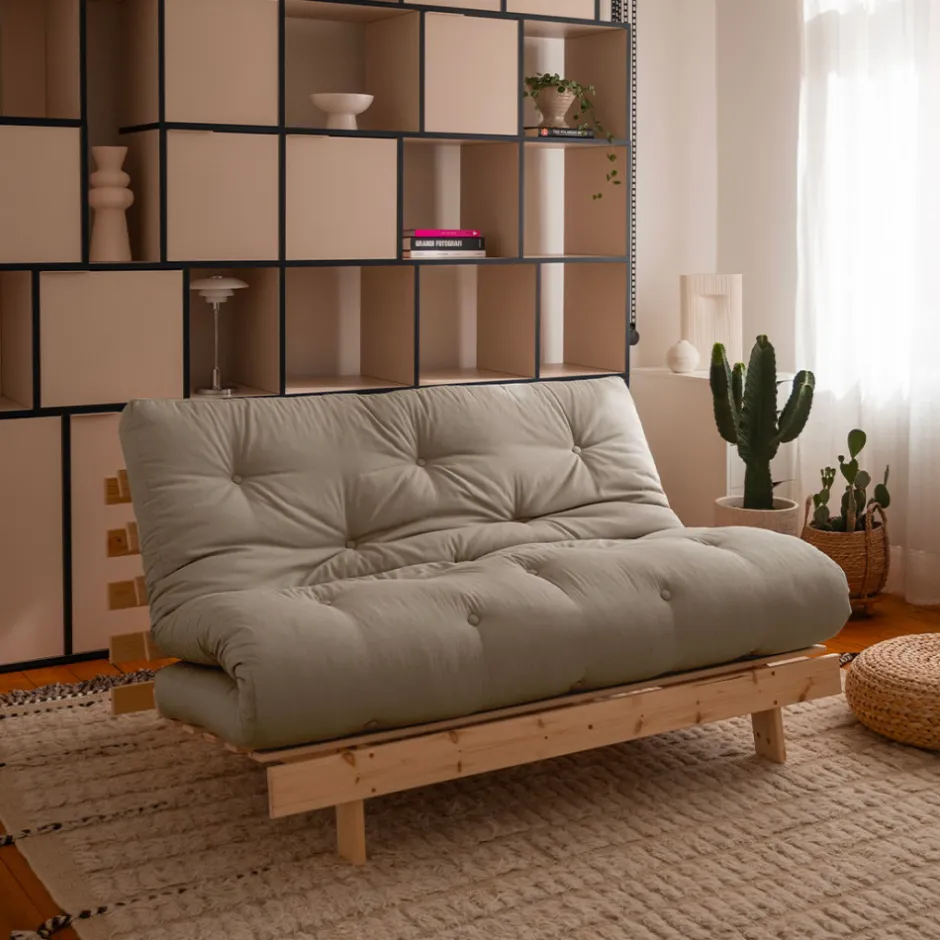 Karup Design ROOTS Canapé convertible 140x200cm en bois naturel et tissu