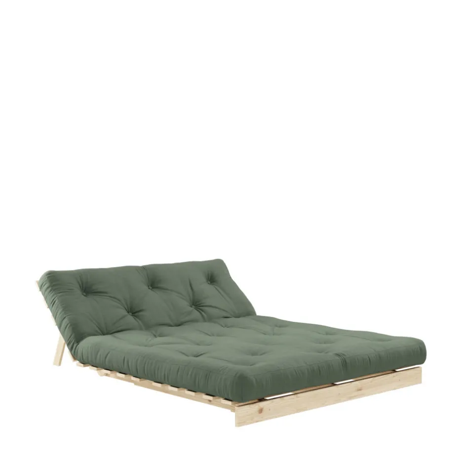 Karup Design ROOTS Canapé convertible 140x200cm en bois naturel et tissu
