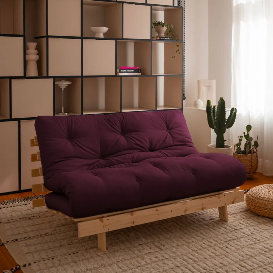 Karup Design ROOTS Canapé convertible 140x200cm en bois naturel et tissu