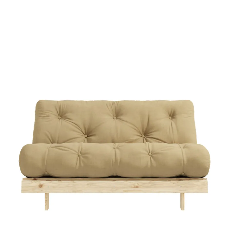 Karup Design ROOTS Canapé convertible 140x200cm en bois naturel et tissu