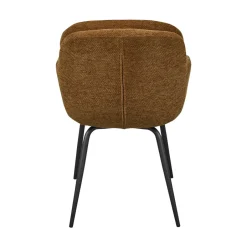 Discount Woood RUNA Lot de 2 fauteuils de table en tissu et métal