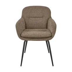 Discount Woood RUNA Lot de 2 fauteuils de table en tissu et métal