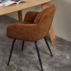 Discount Woood RUNA Lot de 2 fauteuils de table en tissu et métal