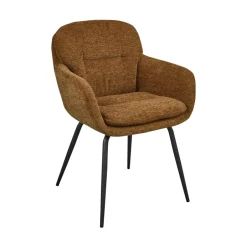 Discount Woood RUNA Lot de 2 fauteuils de table en tissu et métal