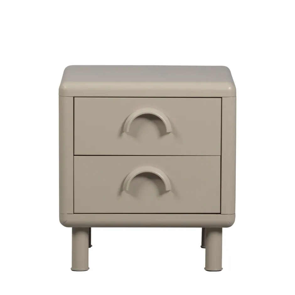 Clearance Woood RUNE Table de chevet 2 tiroirs en métal