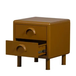 Clearance Woood RUNE Table de chevet 2 tiroirs en métal