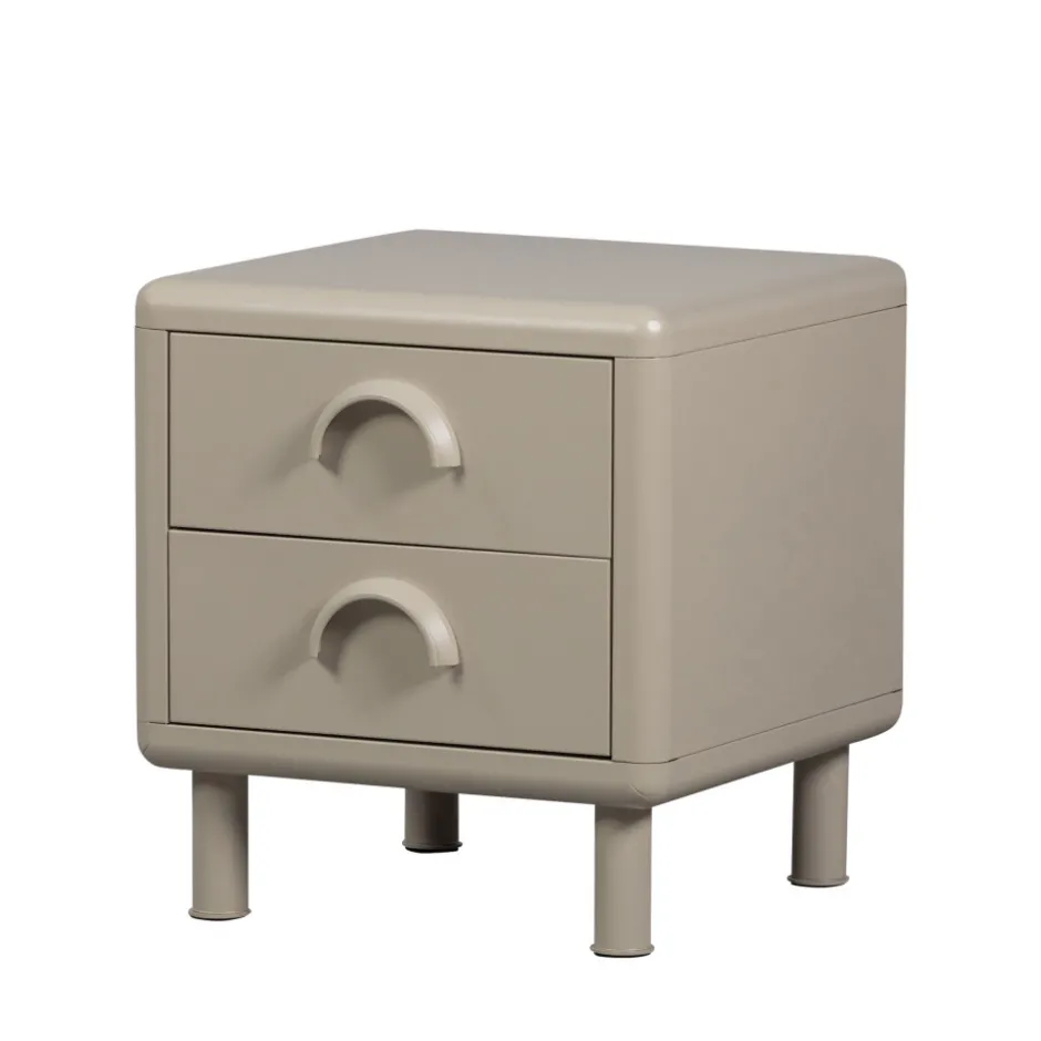 Clearance Woood RUNE Table de chevet 2 tiroirs en métal