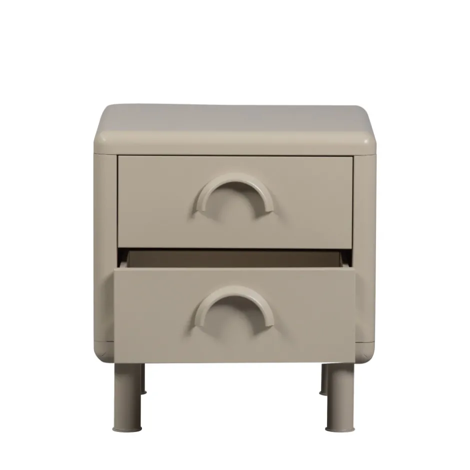 Clearance Woood RUNE Table de chevet 2 tiroirs en métal