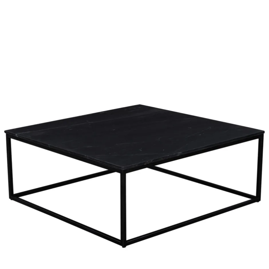 New Drawer SAKU Table basse carrée en marbre et métal 100x100cm