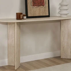 Online Drawer SAM Console ovale en effet travertin L150cm