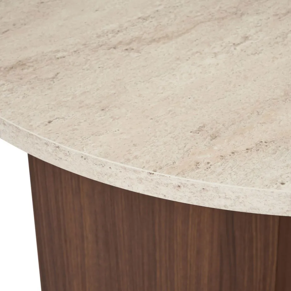 Clearance Drawer SAM Table à manger 8 personnes ovale en bois et effet travertin