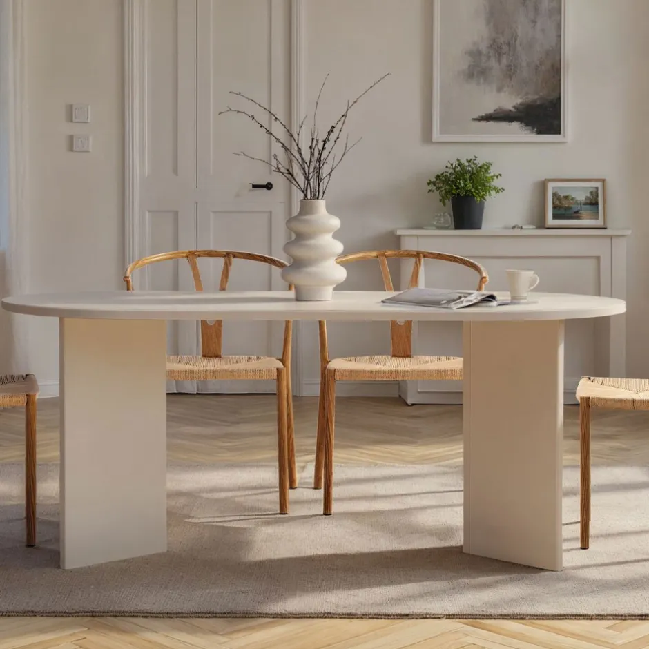 Clearance Drawer SAM Table à manger 8 personnes ovale en bois