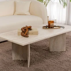 Clearance Drawer SAM Table basse effet travertin 119x60cm
