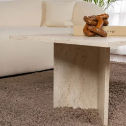 Clearance Drawer SAM Table basse effet travertin 119x60cm