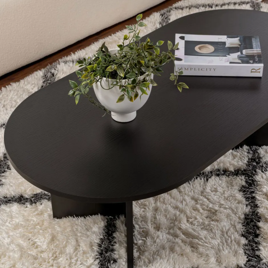 Best Drawer SAM Table basse ovale en bois 119x60cm