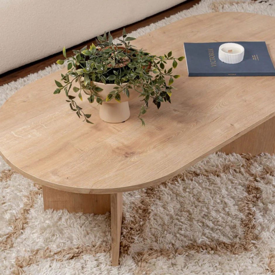 Best Drawer SAM Table basse ovale en bois 119x60cm