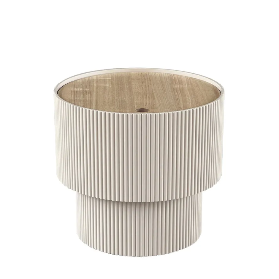 Hot Drawer SAND I Table d'appoint avec rangement en bois ø38,5cm