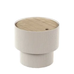 Hot Drawer SAND I Table d'appoint avec rangement en bois ø38,5cm