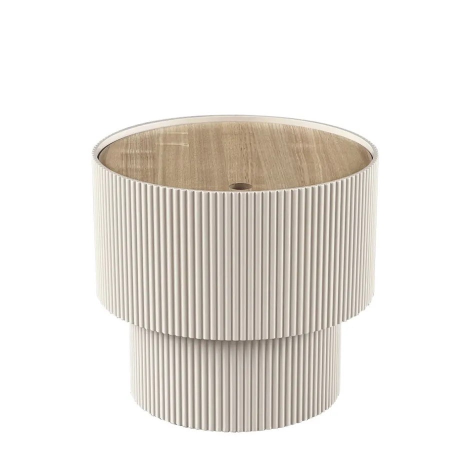Hot Drawer SAND I Table d'appoint avec rangement en bois ø38,5cm