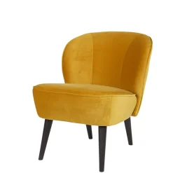 Clearance Woood SARA Fauteuil cocktail en velours