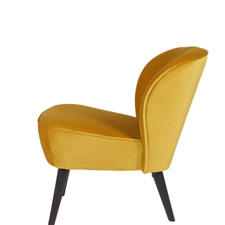 Clearance Woood SARA Fauteuil cocktail en velours