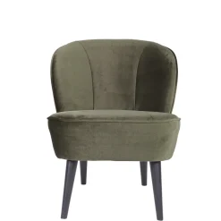 Clearance Woood SARA Fauteuil cocktail en velours