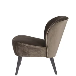 Clearance Woood SARA Fauteuil cocktail en velours