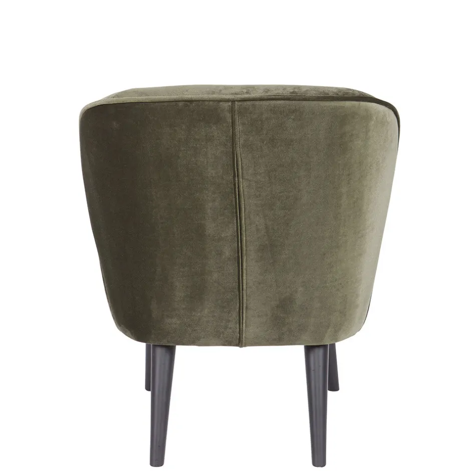Clearance Woood SARA Fauteuil cocktail en velours