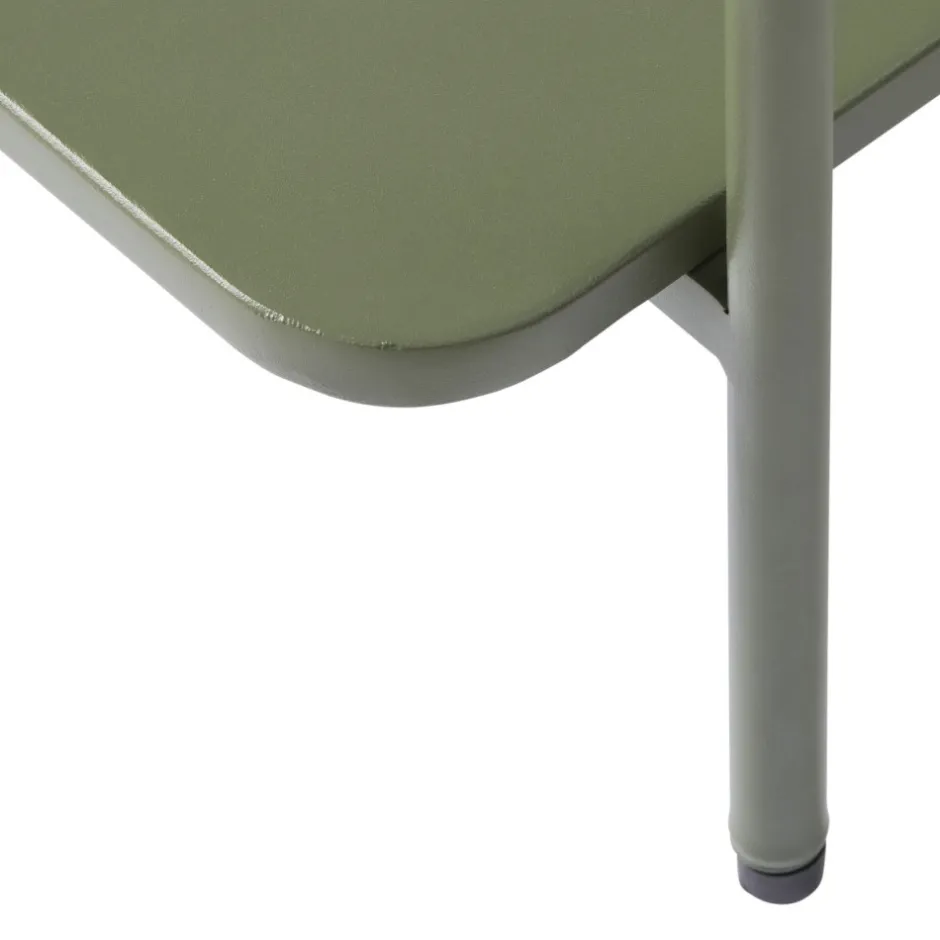 Outlet Drawer SARANDA Table basse carrée 2 plateaux en métal 75x75cm