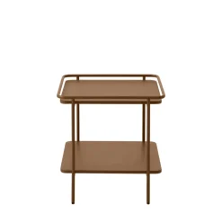 Discount Drawer SARANDA Table d'appoint carrée 2 plateaux en métal 45x45cm