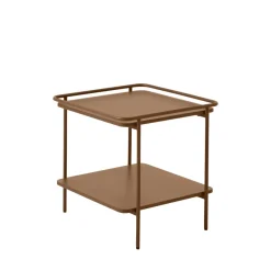 Discount Drawer SARANDA Table d'appoint carrée 2 plateaux en métal 45x45cm
