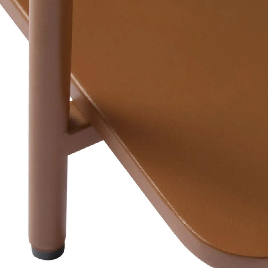 Discount Drawer SARANDA Table d'appoint carrée 2 plateaux en métal 45x45cm