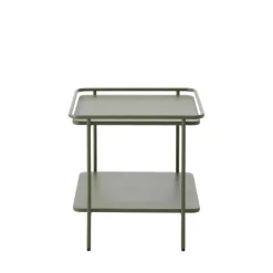 Discount Drawer SARANDA Table d'appoint carrée 2 plateaux en métal 45x45cm