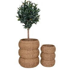 Discount House Nordic SARBAS Lot de 2 paniers en jonc de mer