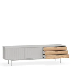 Best Teulat SIERRA Meuble TV 2 portes, 3 tiroirs en bois L180cm