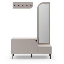 Hot No name SILVAR Meuble d'entrée 2 portes avec miroir et portant en bois et métal H172cm