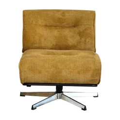 Discount Drawer SIMON Fauteuil pivotant en tissu chenille pied étoile