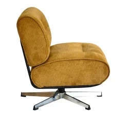 Discount Drawer SIMON Fauteuil pivotant en tissu chenille pied étoile