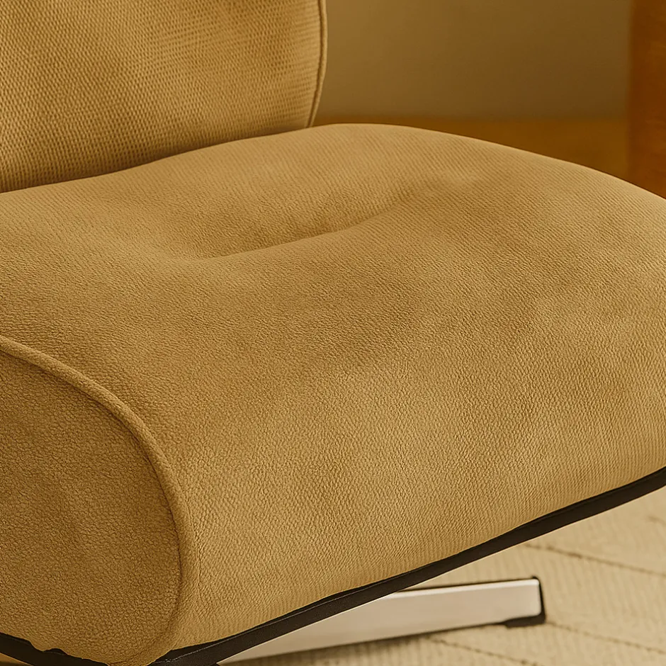 Discount Drawer SIMON Fauteuil pivotant en tissu chenille pied étoile