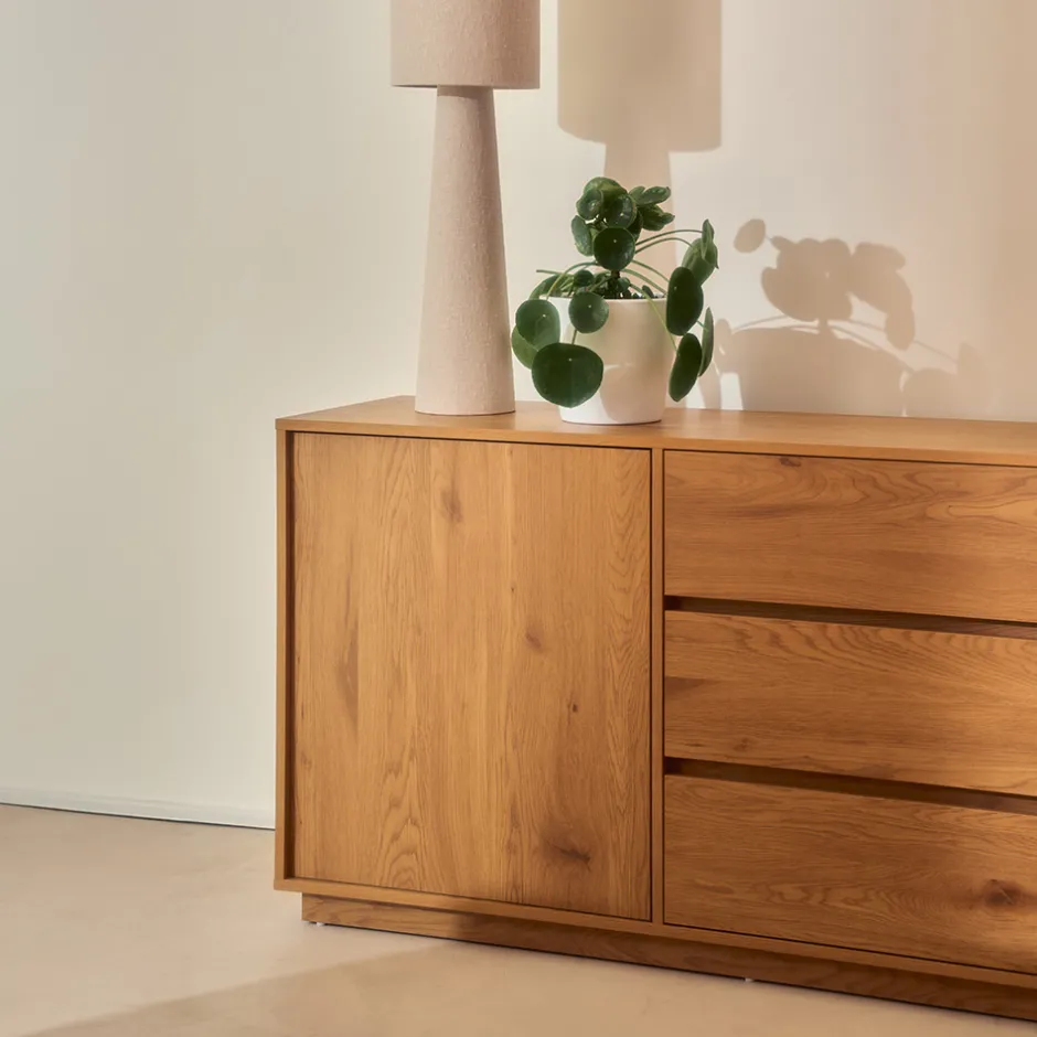 New Drawer SINCE Buffet 2 portes, 3 tiroirs en bois L180cm