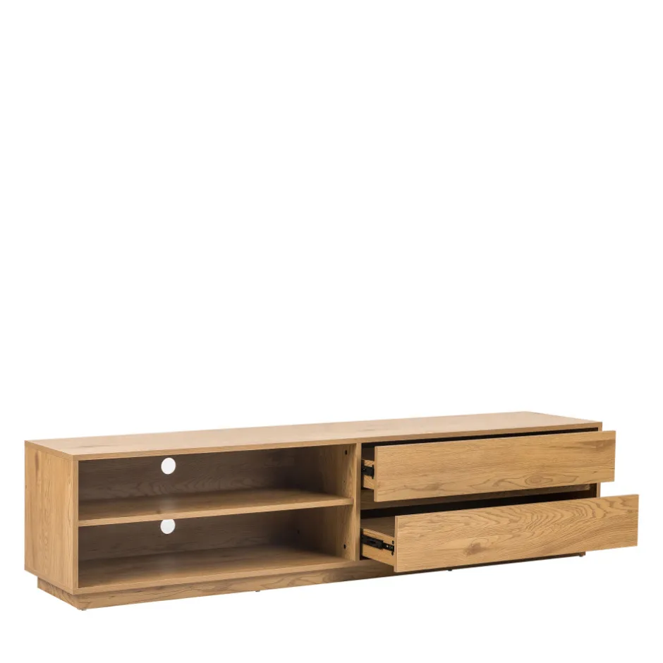 Clearance Drawer SINCE Meuble tv 2 tiroirs, 2 niches en bois L180cm