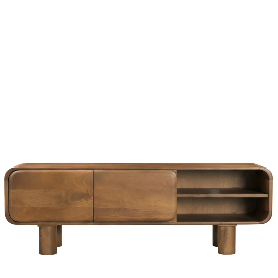 Online Drawer SIRA Meuble tv 2 portes en bois massif L140cm