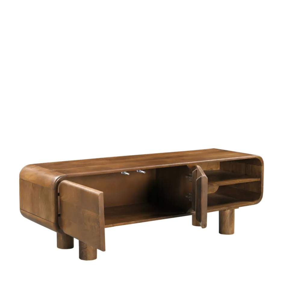 Online Drawer SIRA Meuble tv 2 portes en bois massif L140cm