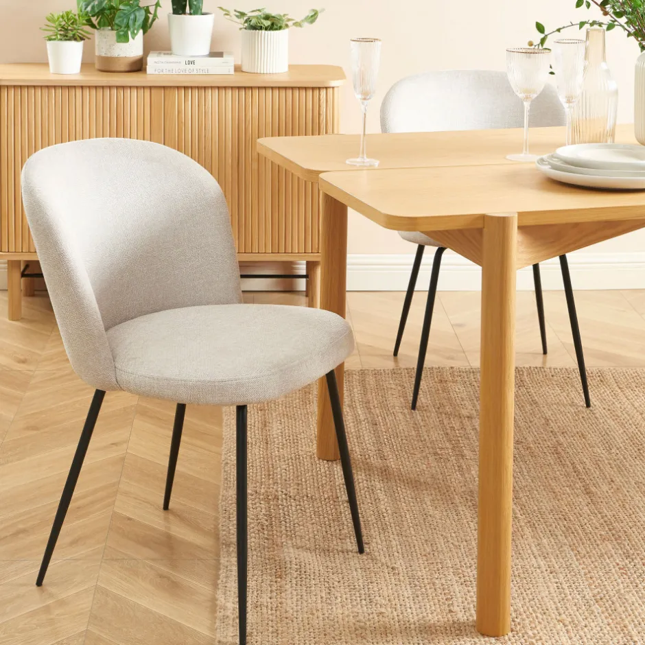 Outlet No name SITTO Lot de 2 chaises en tissu et métal