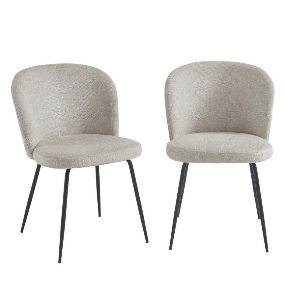Outlet No name SITTO Lot de 2 chaises en tissu et métal