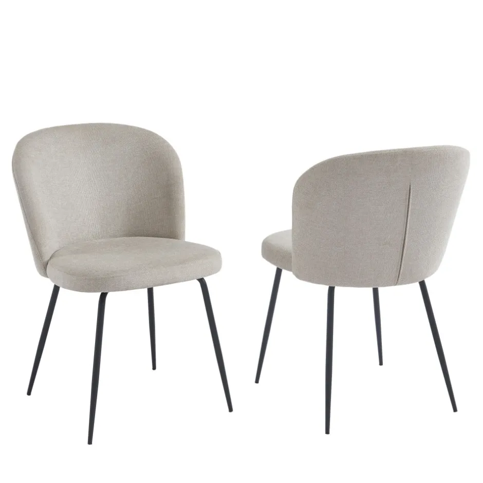 Outlet No name SITTO Lot de 2 chaises en tissu et métal