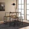 Drawer SKAL Ensemble table de bar pour 4 personnes en bois et métal H105cm