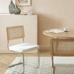 Online No name SKANA Lot de 2 chaises en velours côtelé pieds chrome