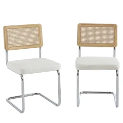 Online No name SKANA Lot de 2 chaises en velours côtelé pieds chrome